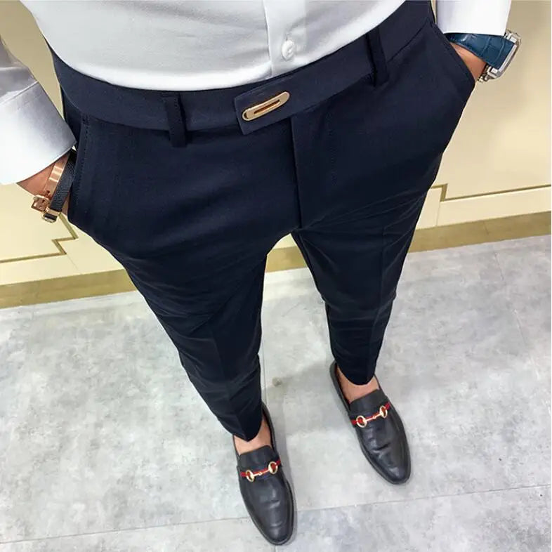 Casual Ankle Length Pants Streetwear Men High Quality