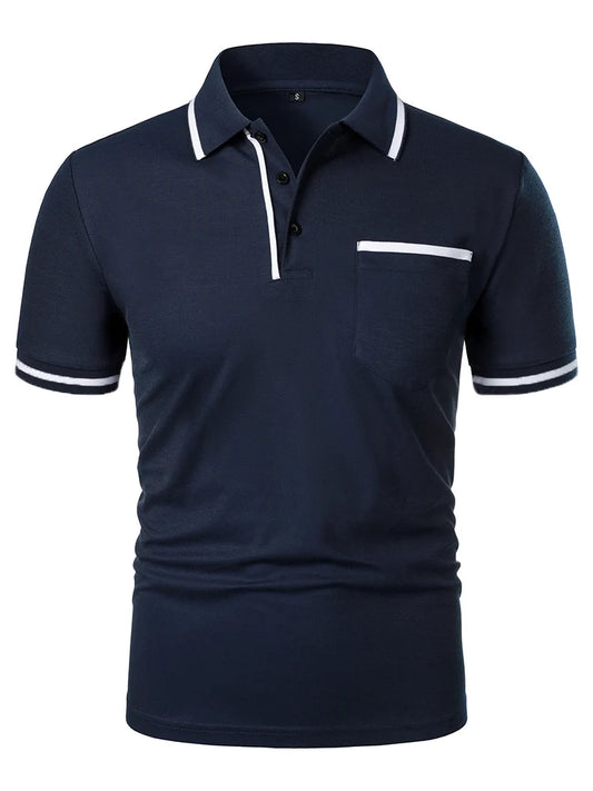 Men's casual fashion solid color short sleeve