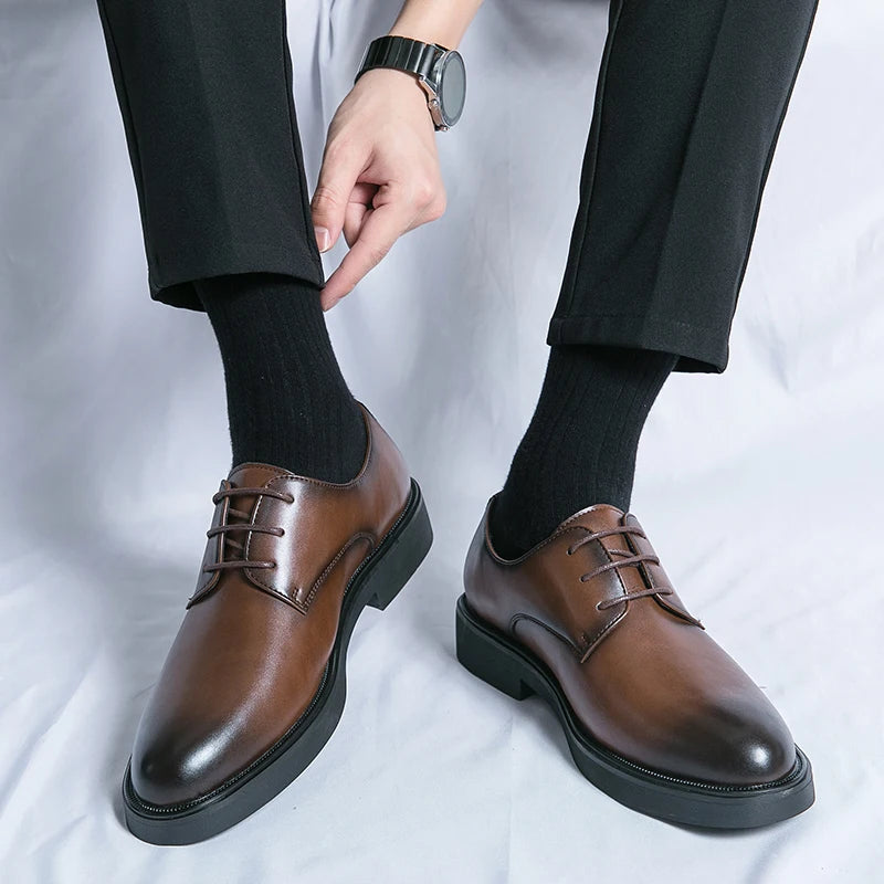 Classic Italy Pointed Toe Leather Shoes