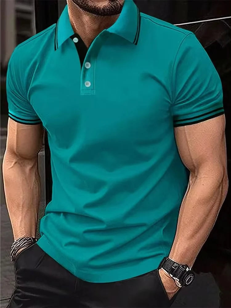 New Solid Color Lapel POLO Shirt