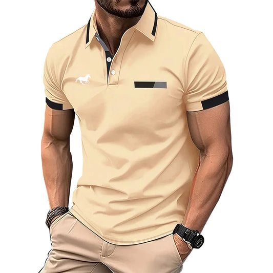 Short Sleeve Fashion Slim Fit Polo Shirt 100% Polyester