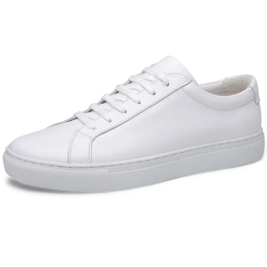 Cow Leather Platform Shoes for Men New Designer Fashion White Casual Sneakers
