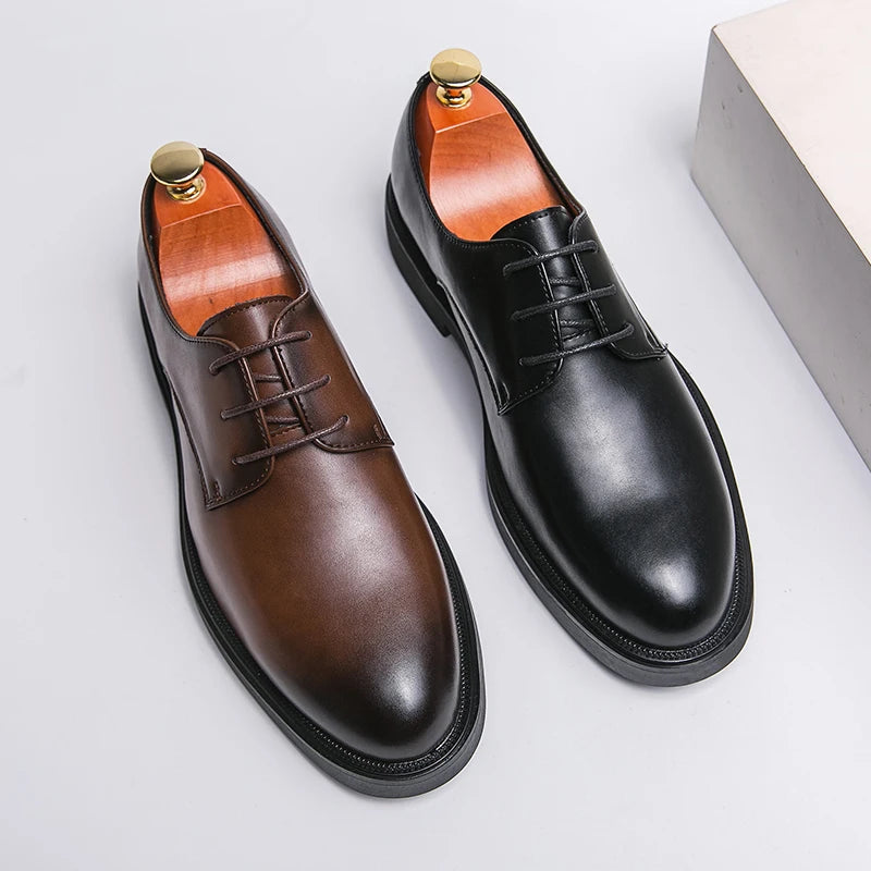 Classic Italy Pointed Toe Leather Shoes