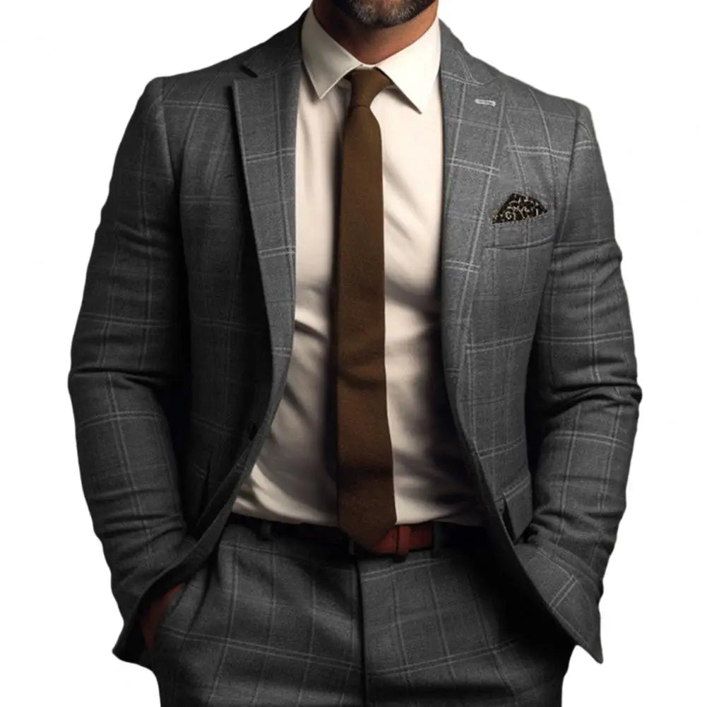 Men Suit Coat Formal Business Style