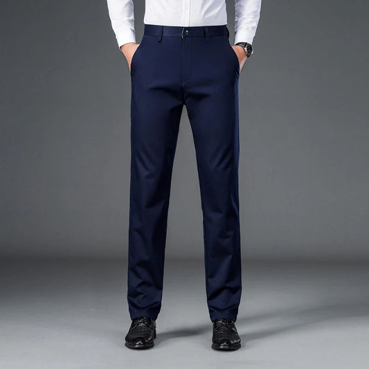 Men's lightweight business casual pants with micro elasticity