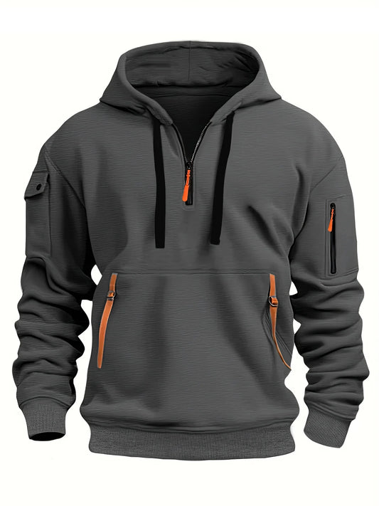 Originality 1/4 Zip up Autumn Winter Men Fashion Hoodie