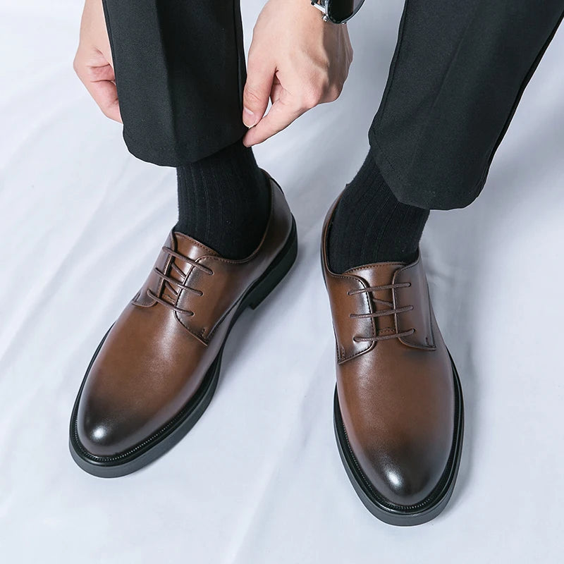 Classic Italy Pointed Toe Leather Shoes