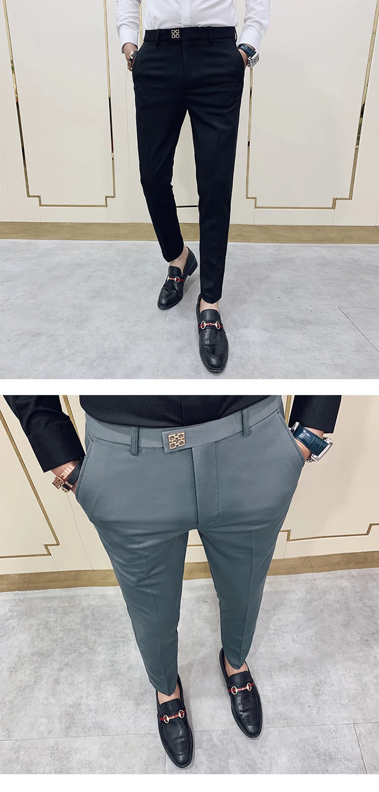 Casual Ankle Length Pants Streetwear Men High Quality