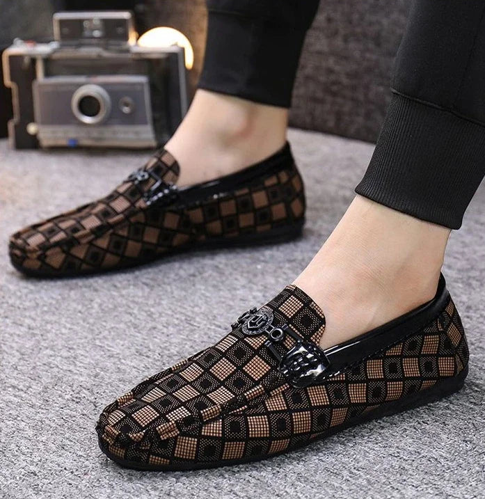 Leather Shoes for Men Round Toe Non Slip and Waterproof Loafers