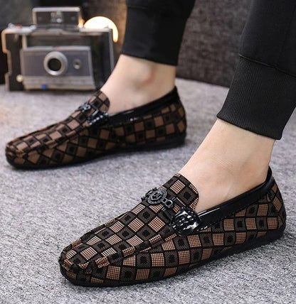 Leather Shoes for Men Round Toe Non Slip and Waterproof Loafers