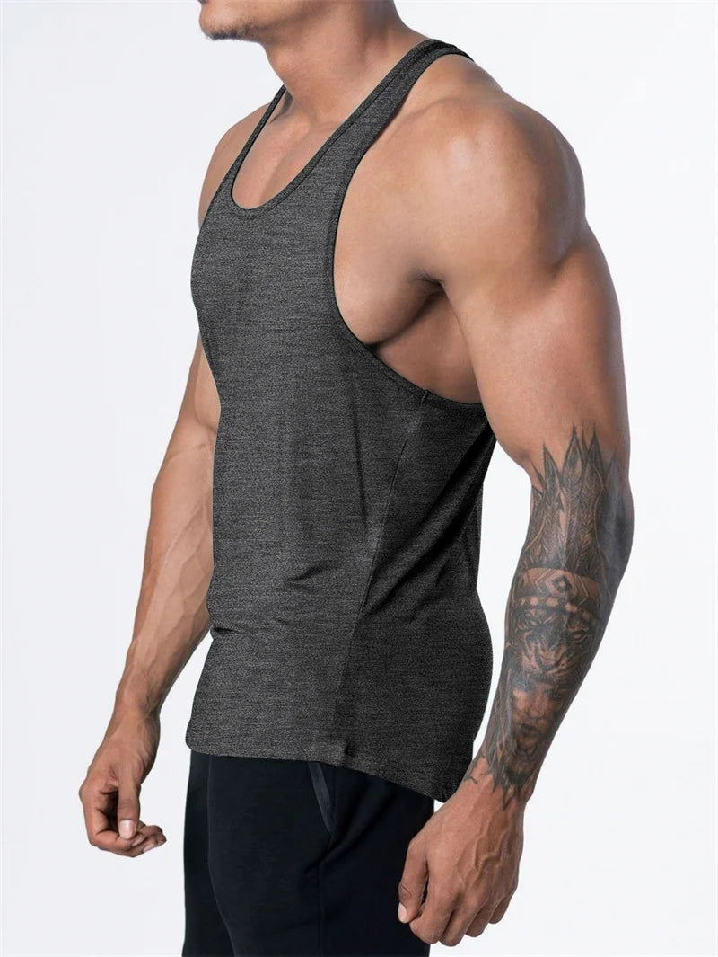Men's Muscle Fit Gym Tank Top – Sleeveless Sports Workout Shirt