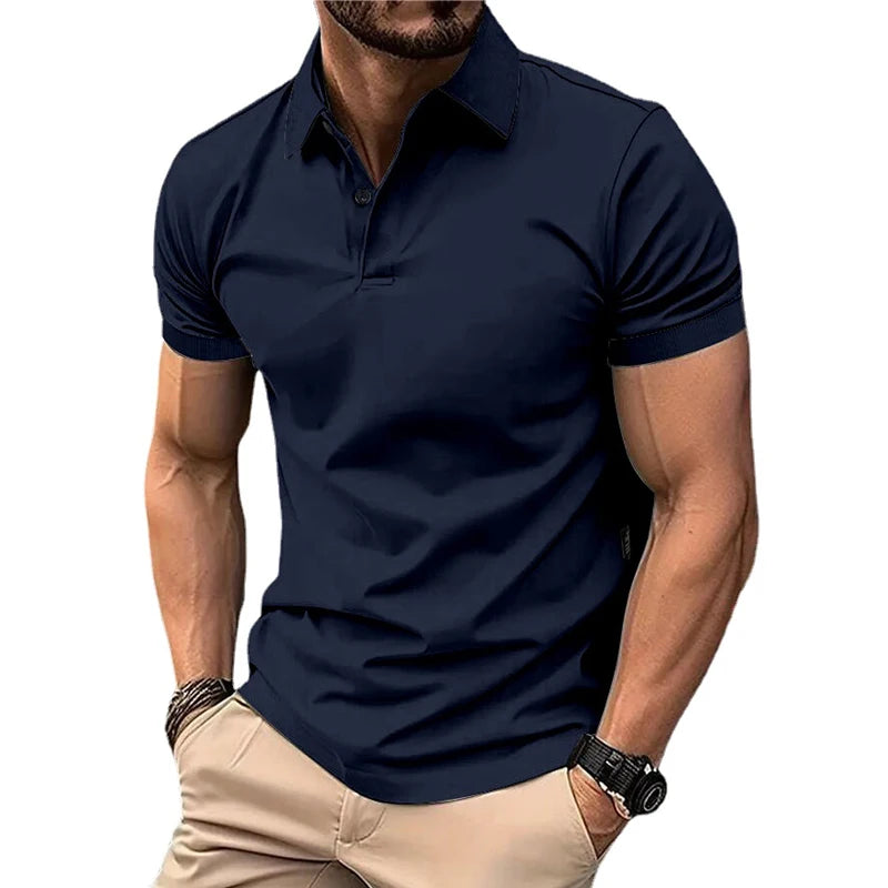 Summer Men's Solid Color Polo Shirt