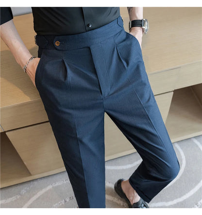 90% Linen 10% Cotton Suit Pants Naples Breathable