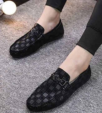 Leather Shoes for Men Round Toe Non Slip and Waterproof Loafers