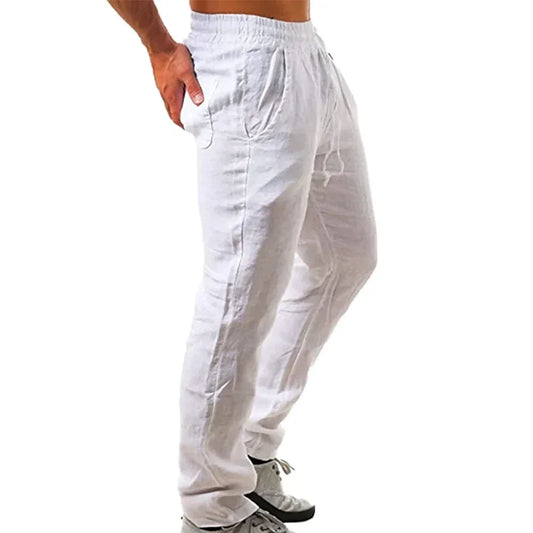 New Breathable Solid Color Linen Trousers
