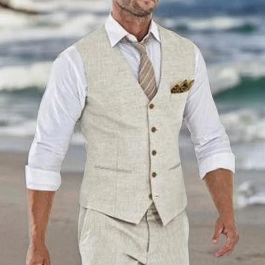 Beach One Piece Waistcoat V Neck Male  Fashion Cost
