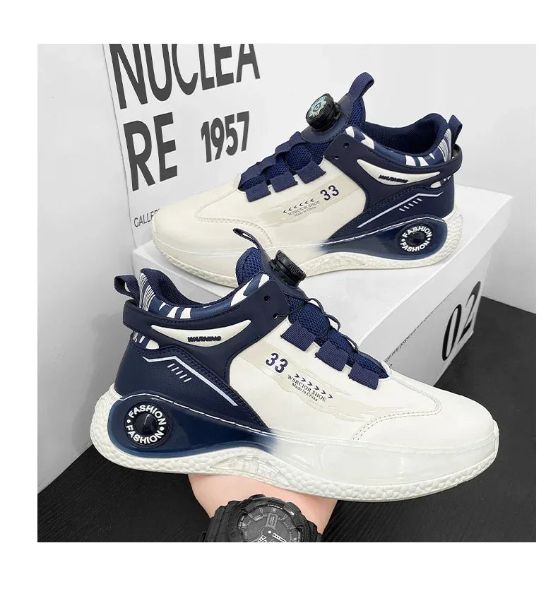 Men's Sneakers with Swivel Buckle, Comfortable, Non-slip, with Laces, Durable, for Outdoor Activities