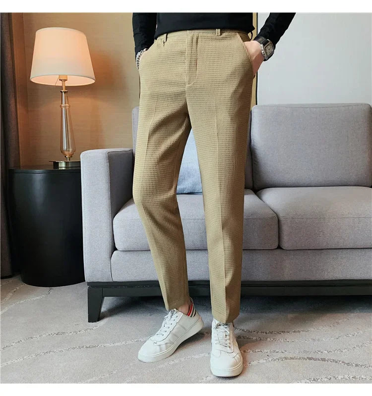 Casual Business Straight-leg Pants For Summer Lightweight Breathable
