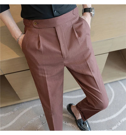 90% Linen 10% Cotton Suit Pants Naples Breathable