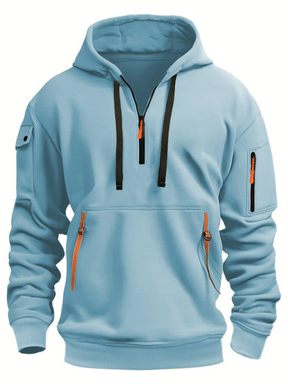 Originality 1/4 Zip up Autumn Winter Men Fashion Hoodie