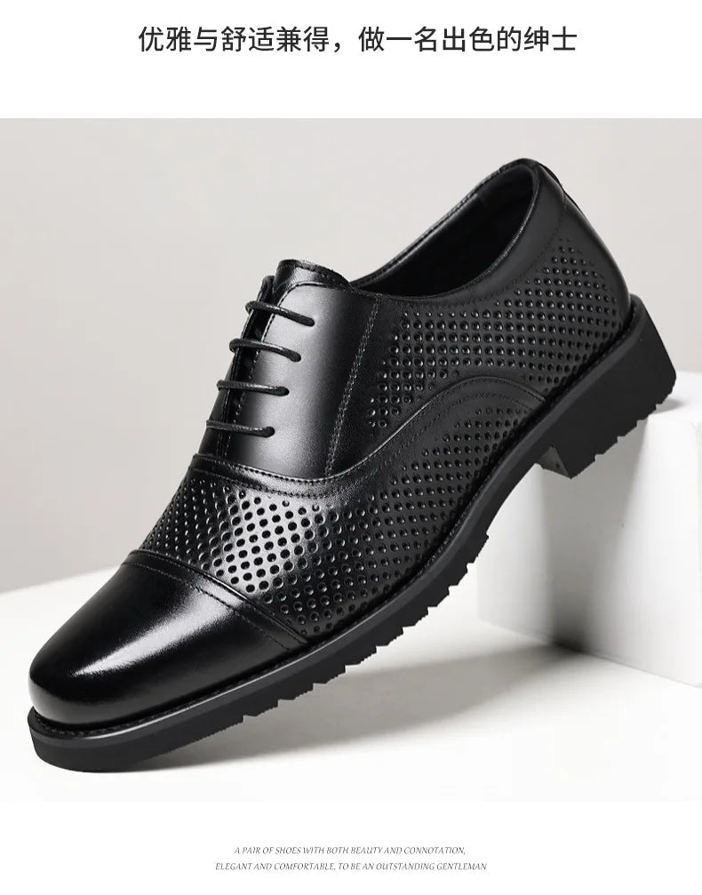 Breathable Hallow New Designer Cow Leather Shoes