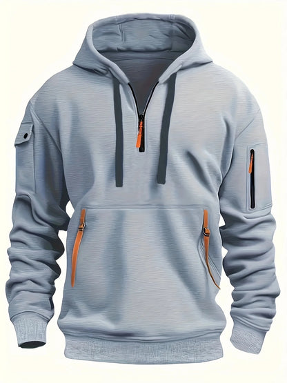 Originality 1/4 Zip up Autumn Winter Men Fashion Hoodie