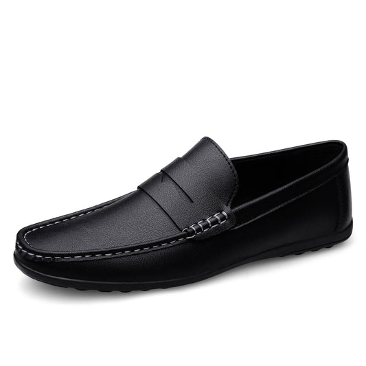Leather men's shoes summer new driving flat casual style