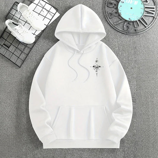 Vintage Compass Print Hoodies