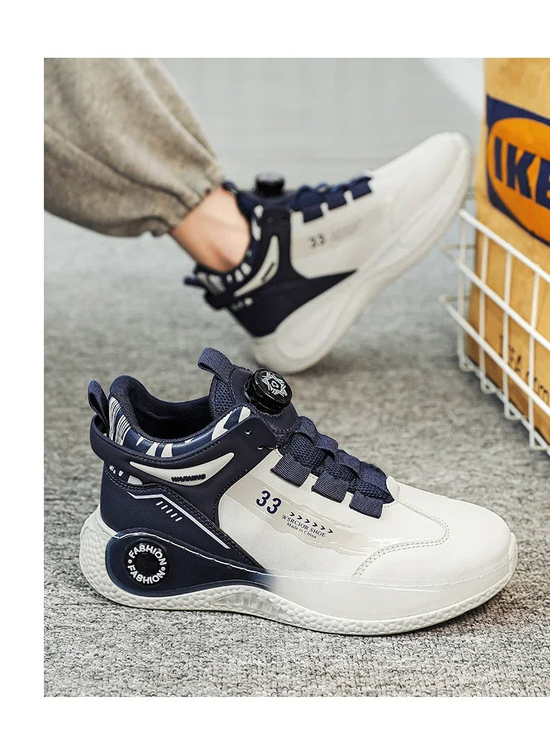 Men's Sneakers with Swivel Buckle, Comfortable, Non-slip, with Laces, Durable, for Outdoor Activities