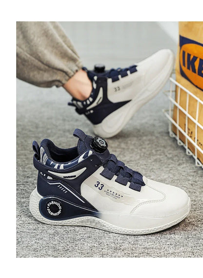 Men's Sneakers with Swivel Buckle, Comfortable, Non-slip, with Laces, Durable, for Outdoor Activities