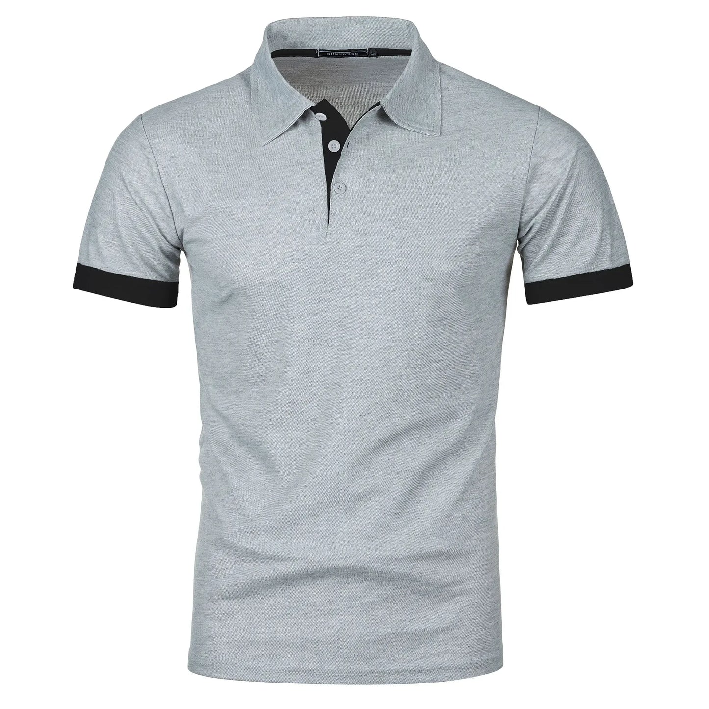Men's short sleeve color matching fashion with men's lapel short sleeve