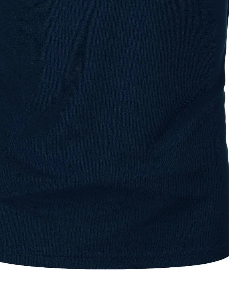 Men's short sleeve color matching fashion with men's lapel short sleeve