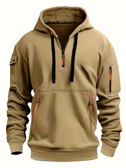 Originality 1/4 Zip up Autumn Winter Men Fashion Hoodie