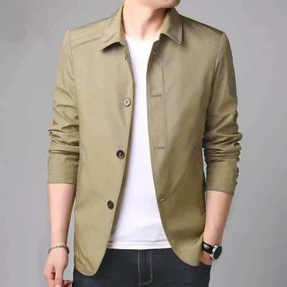 Men Outerwear Elegant Men's Mid Length Business Coat