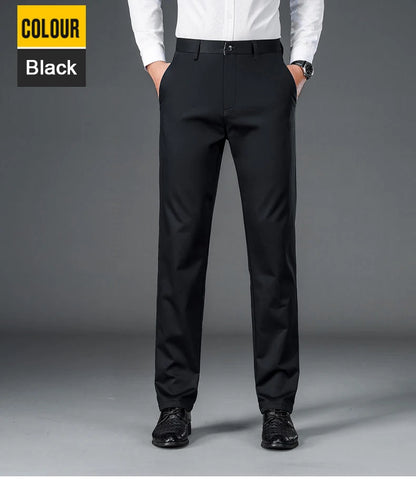 Men's lightweight business casual pants with micro elasticity