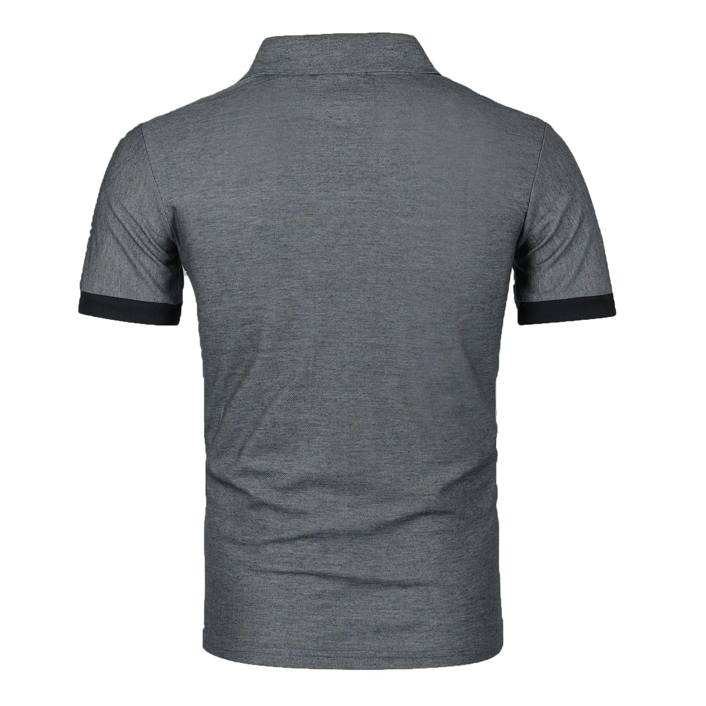 Men's short sleeve color matching fashion with men's lapel short sleeve