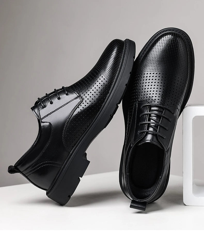 Summer Hallow Breathable Platform Leather Shoes