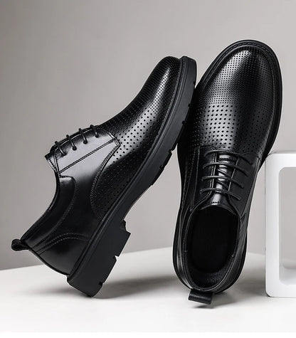 Summer Hallow Breathable Platform Leather Shoes