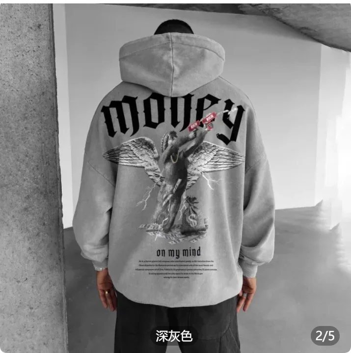 Men's Viking Totem Printed Hooded Sweatshirt