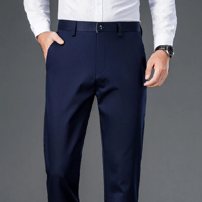 Men's lightweight business casual pants with micro elasticity
