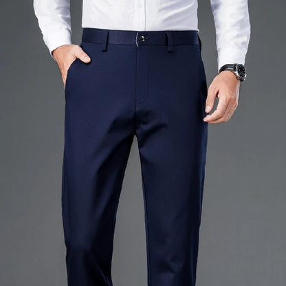 Men's lightweight business casual pants with micro elasticity