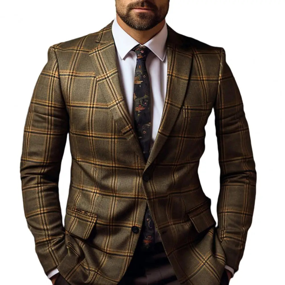 Men Suit Coat Formal Business Style