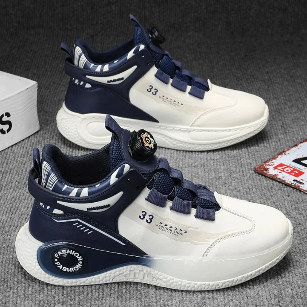 Men's Sneakers with Swivel Buckle, Comfortable, Non-slip, with Laces, Durable, for Outdoor Activities