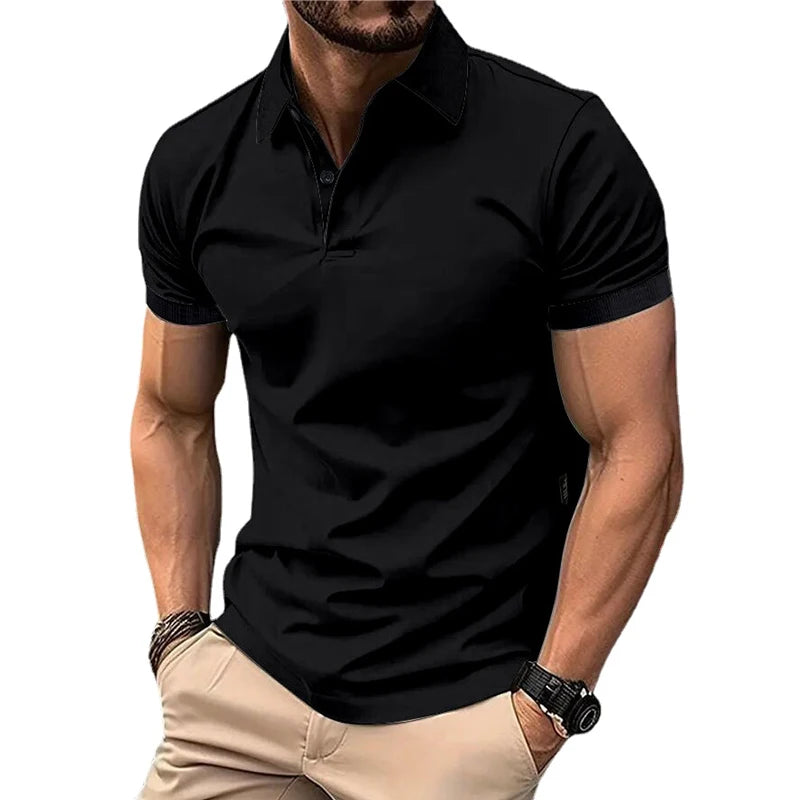 Summer Men's Solid Color Polo Shirt