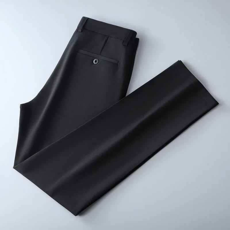 Men's lightweight business casual pants with micro elasticity
