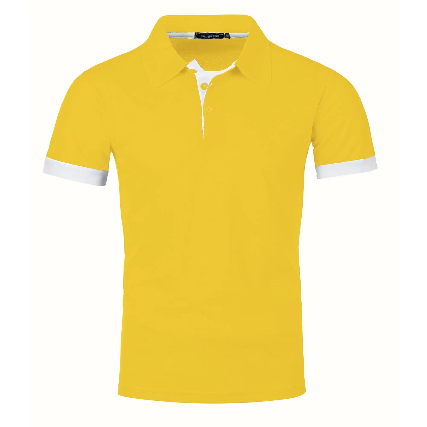 Men's short sleeve color matching fashion with men's lapel short sleeve