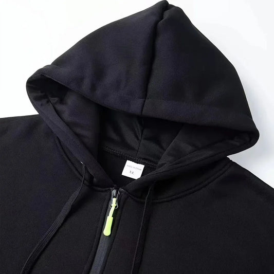 Men's new digital printed sports multi-zipper long-sleeved hoodie