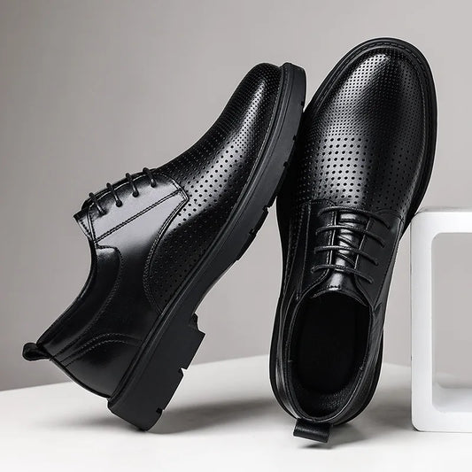 Summer Hallow Breathable Platform Leather Shoes