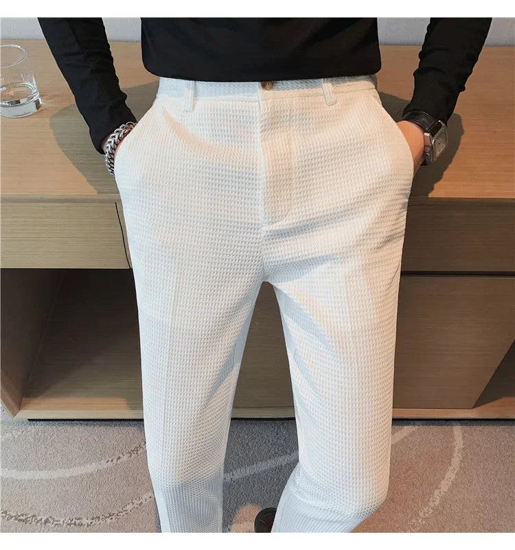 Casual Business Straight-leg Pants For Summer Lightweight Breathable
