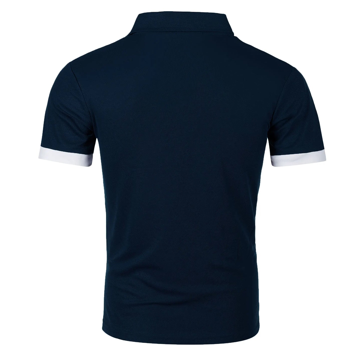 Men's short sleeve color matching fashion with men's lapel short sleeve